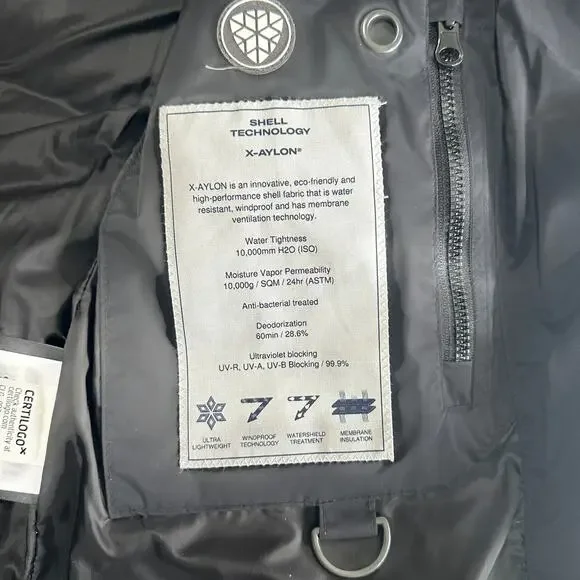 Whitesky Women Duck Down Waterproof Jacket Black Asymmetrical Zip Small New - Picture 10 of 16